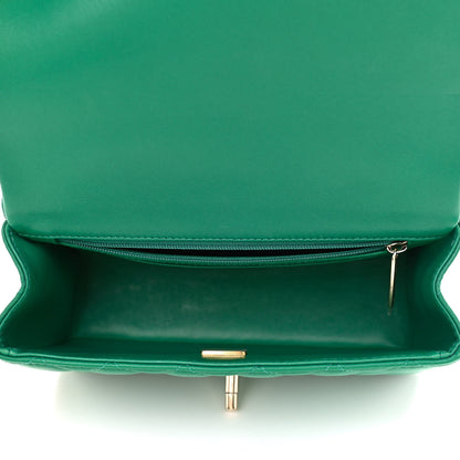 Chanel Lambskin Quilted Mini Top Handle Rectangular Flap Green 5 of 10