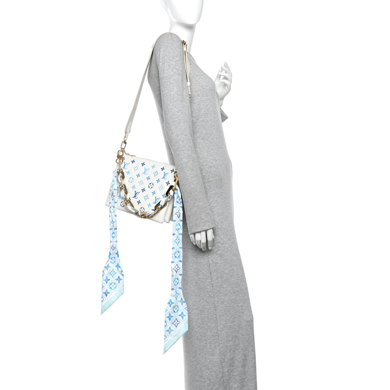 Louis Vuitton Lambskin Embossed Monogram Tricolor By The Pool Coussin PM White Blue 2 of 9