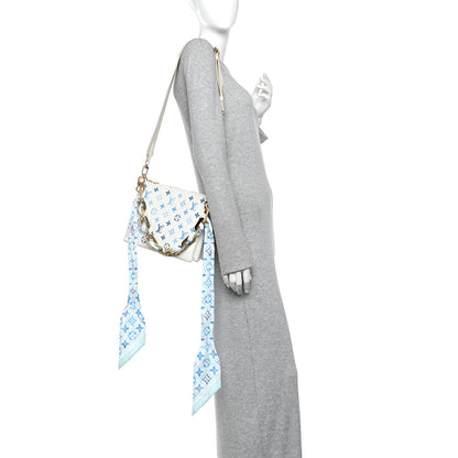 Louis Vuitton Lambskin Embossed Monogram Tricolor By The Pool Coussin PM White Blue 2 of 9