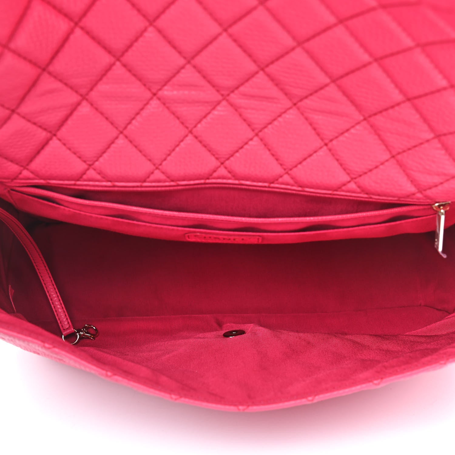 Chanel Calfskin Quilted Small XXL Travel Flap Bag Dark Pink 5 of 9
