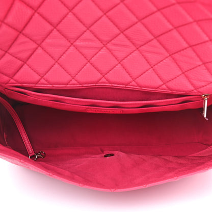 Chanel Calfskin Quilted Small XXL Travel Flap Bag Dark Pink 5 of 9