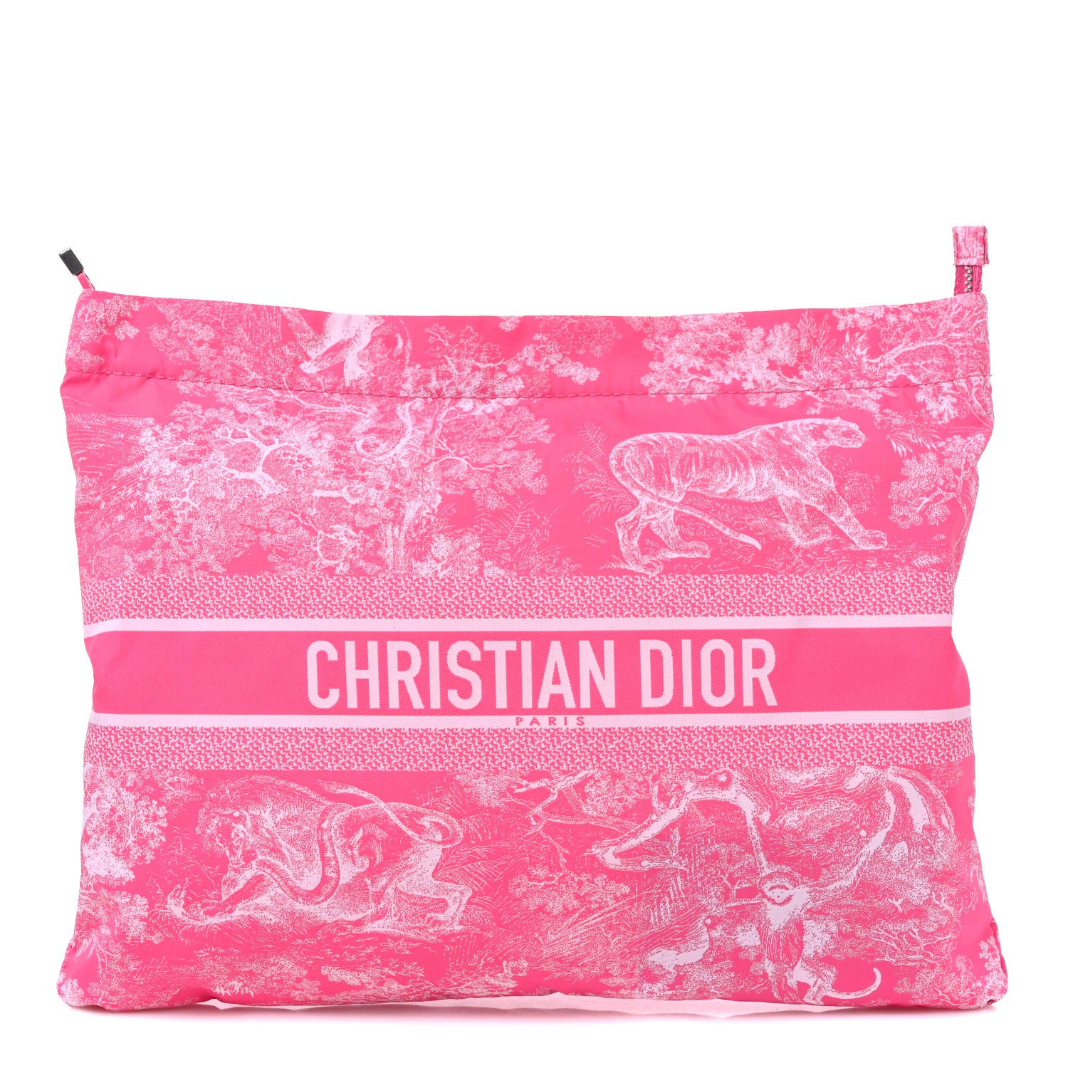 Christian Dior Embroidered Toile De Jouy Diortravel Zipped Pouch Pink 1 of 9