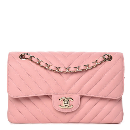 Chanel Caviar Chevron Quilted Small Double Flap Pink 1 of 11