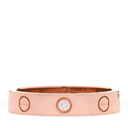 Cartier 18K Pink Gold Diamond 4mm LOVE Wedding Band Ring 54 6.75 1 of 6