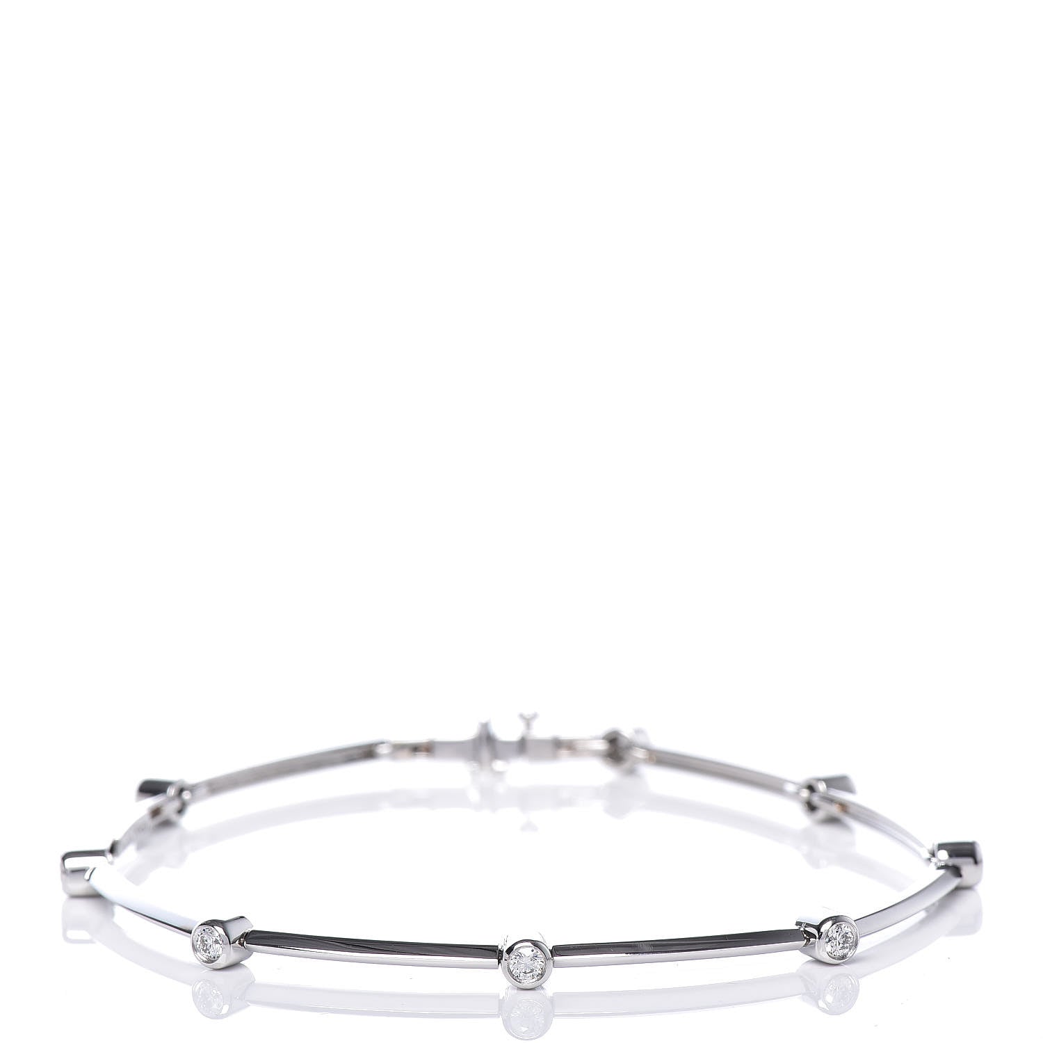 Tiffany Platinum Diamond 8 Station Bracelet 4 of 5