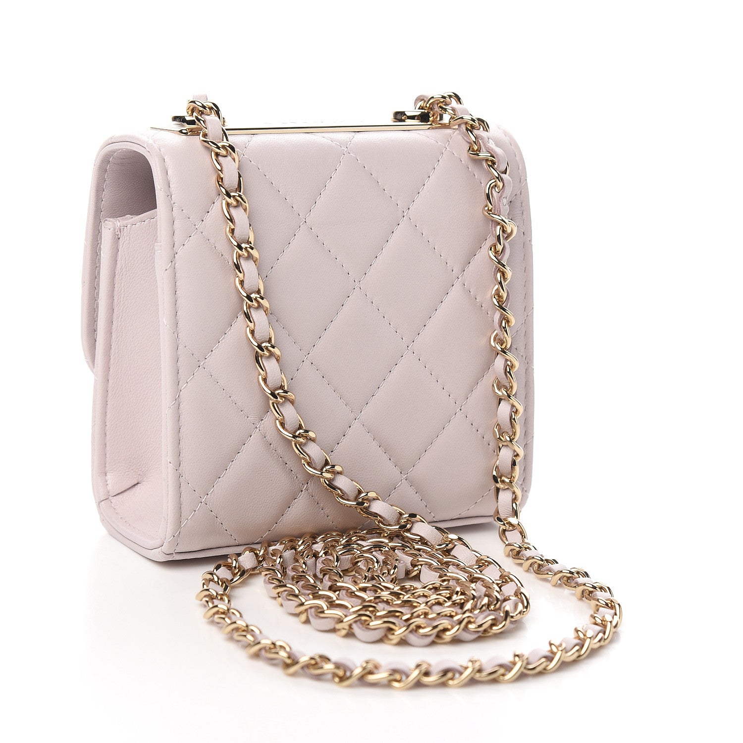 Chanel Lambskin Quilted Mini Trendy CC Clutch With Chain Lilas Lilac 2 of 9