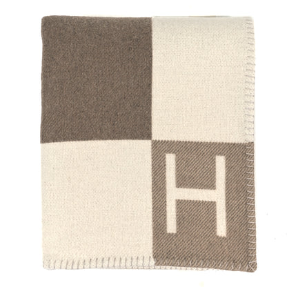 Hermes Wool Cashmere Avalon Vibration Blanket Ecru Naturel 1 of 3
