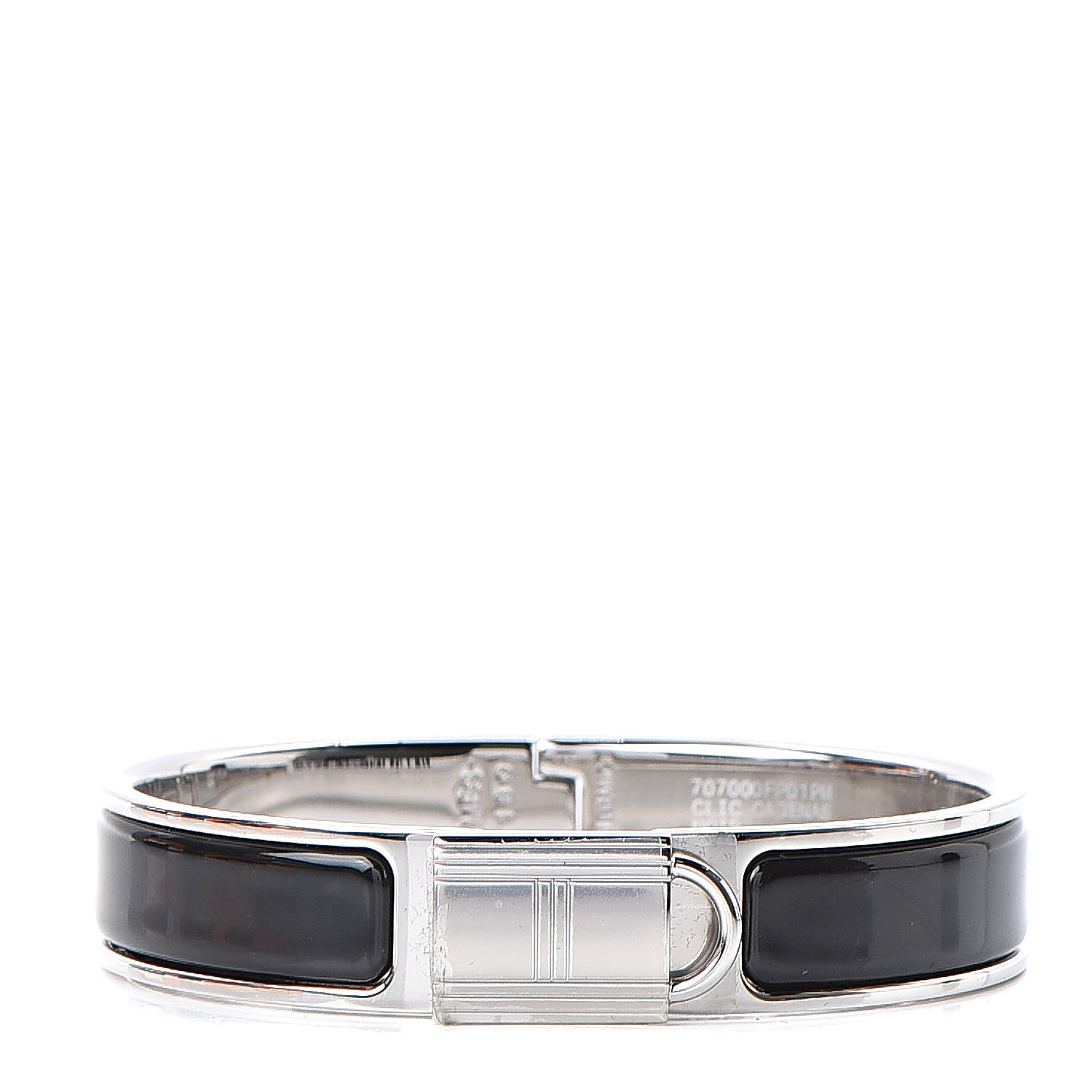 Hermes Enamel Narrow Clic Cadenas Bracelet PM Black 1 of 6