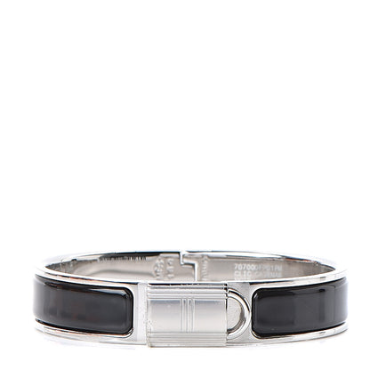 Hermes Enamel Narrow Clic Cadenas Bracelet PM Black 1 of 6