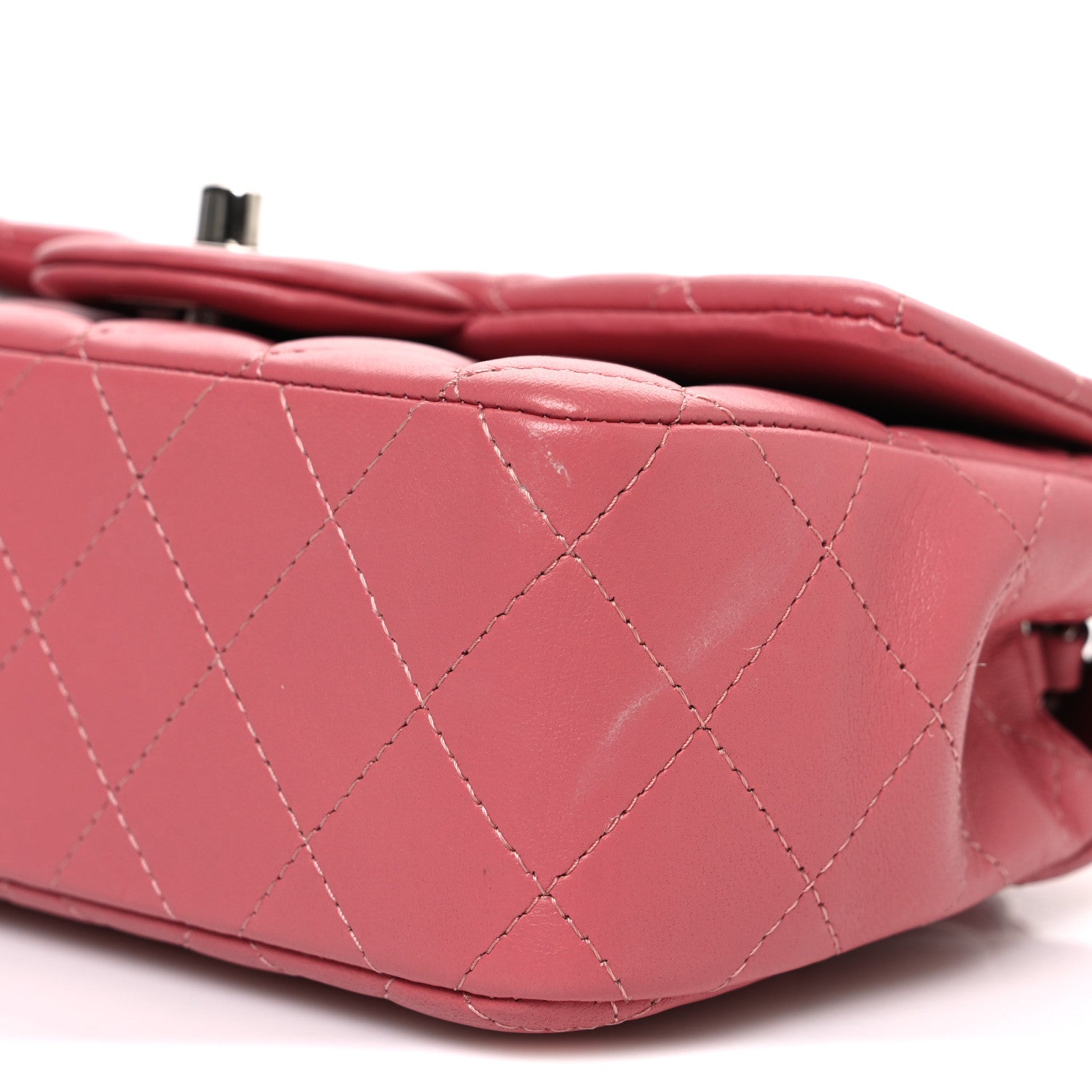 Chanel Lambskin Quilted Mini Rectangular Flap Pink 9 of 10