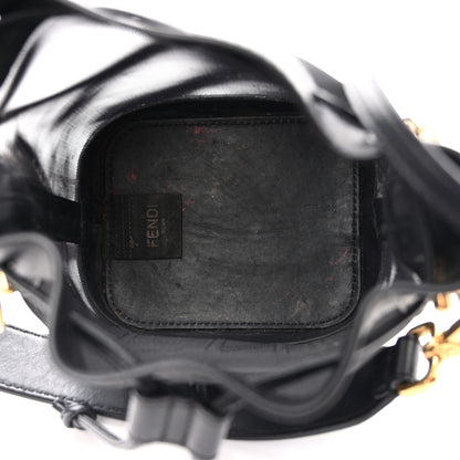 Fendi Mesh Vitello King F is Fendi Logo Embroidered Mini Mon Tresor Bucket Bag Black 5 of 11