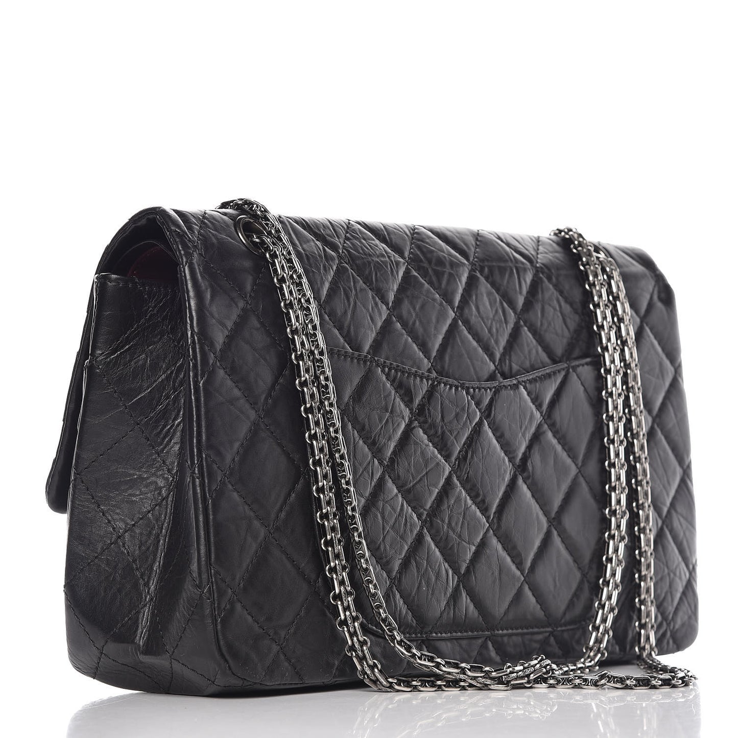 Aged Calfskin Quilted 2.55 Reissue 227 Flap Black