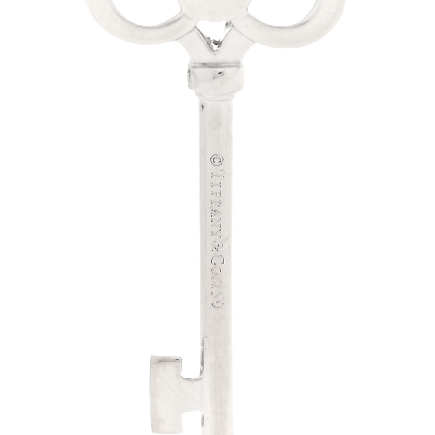 18K White Gold Diamond Mini Crown Key Pendant
