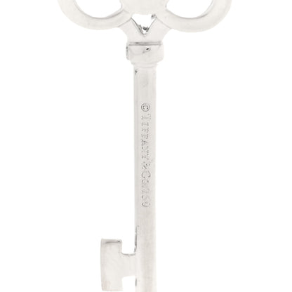 Tiffany 18K White Gold Diamond Mini Crown Key Pendant 3 of 3