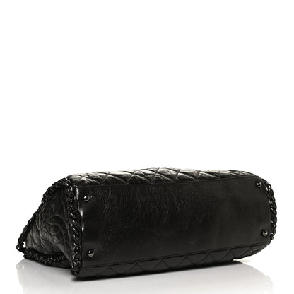Chanel Metallic Calfskin Quilted Large Chain Me Hobo Dark Grey 4 of 10
