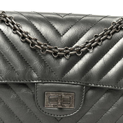 Chanel Metallic Aged Calfskin Chevron Quilted 2.55 Reissue Mini Flap Grey 8 of 11