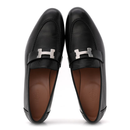 Hermes Goatskin Womens Paris Loafers 40.5 Black 2 of 10