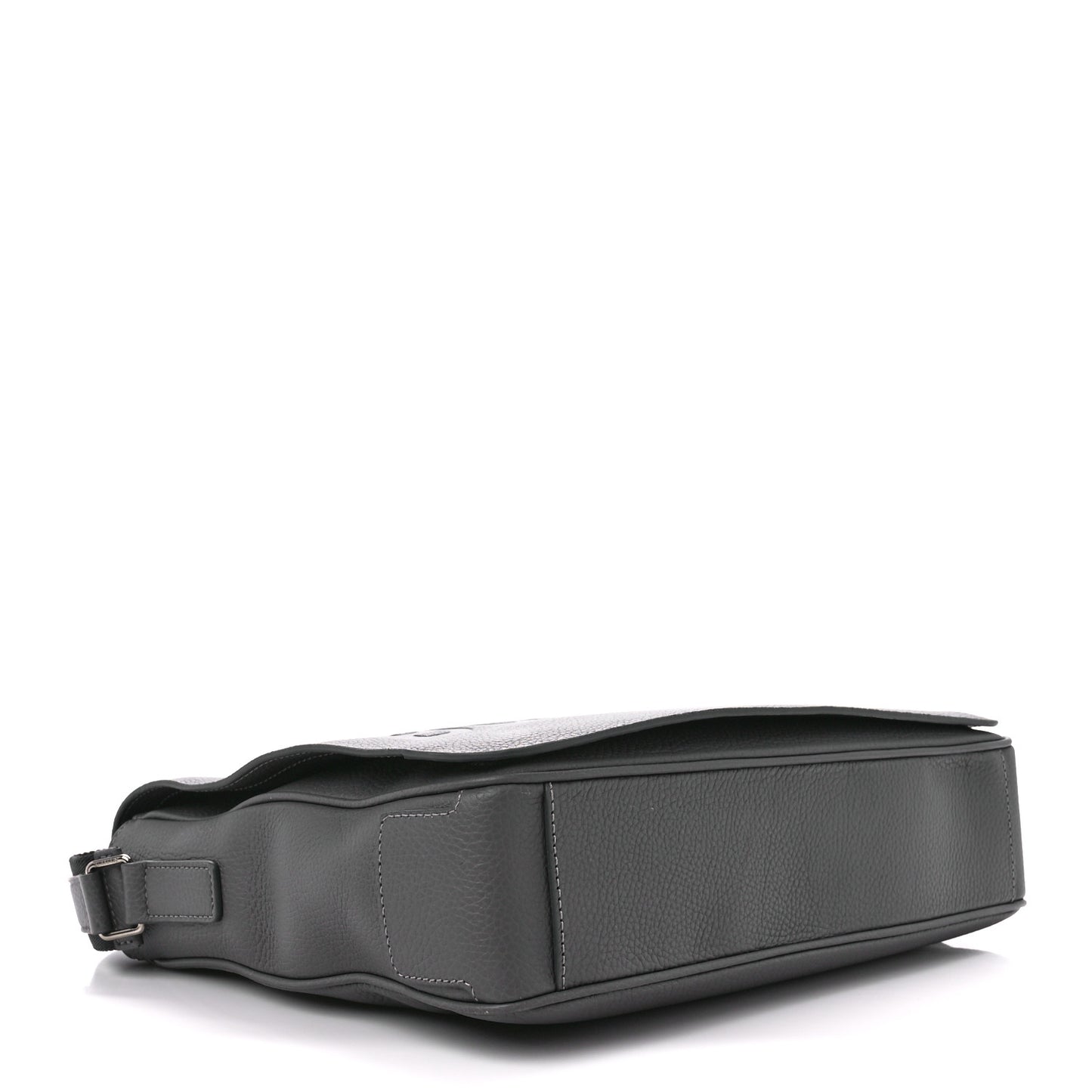 Calfskin Logo Messenger Charcoal Grey