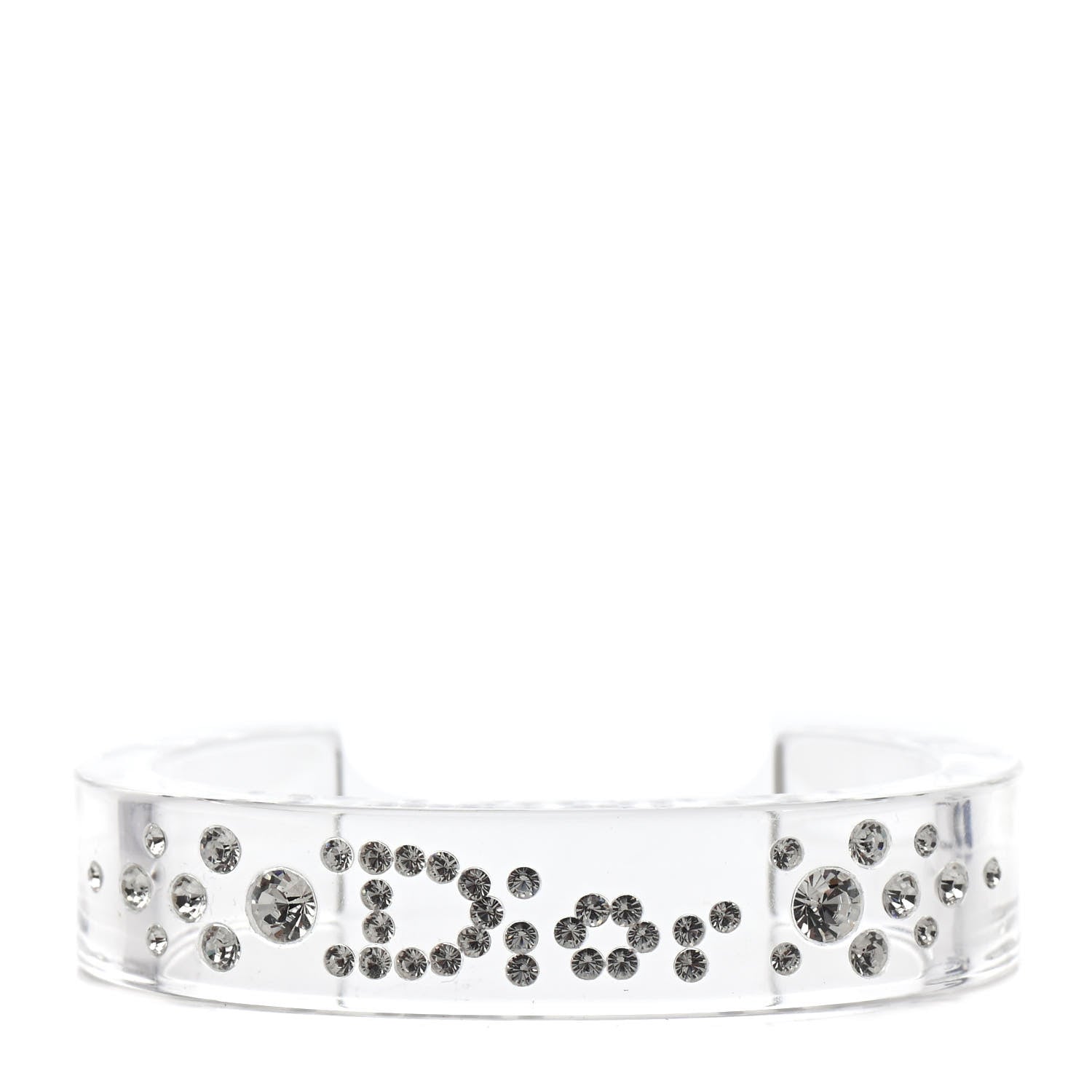Christian Dior Resin Crystal Logo Cuff Bracelet 1 of 2