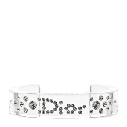 Christian Dior Resin Crystal Logo Cuff Bracelet 1 of 2
