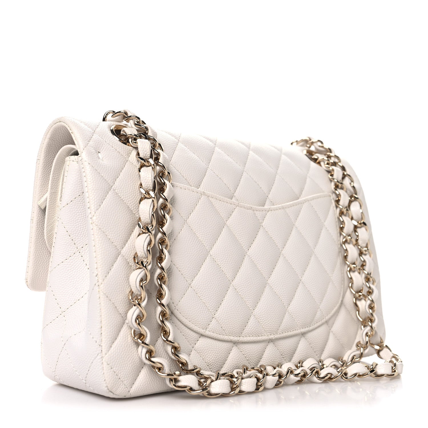 Chanel Caviar Quilted Medium Double Flap White 3 of 11