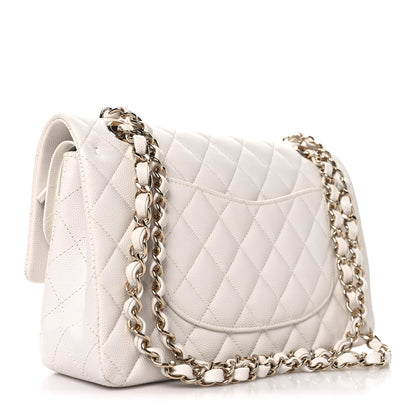 Chanel Caviar Quilted Medium Double Flap White 3 of 11