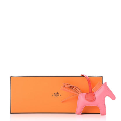 Hermes Milo Lambskin Grigri Rodeo Bag Charm PM Rose Azalee Orange Poppy Rouge Indien 4 of 4