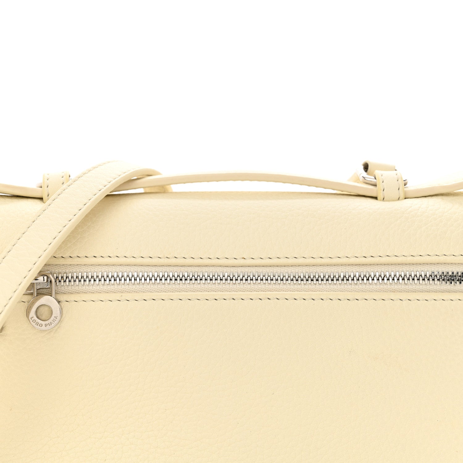 Loro Piana Grained Calfskin L19 Extra Pocket Pouch Whisper White