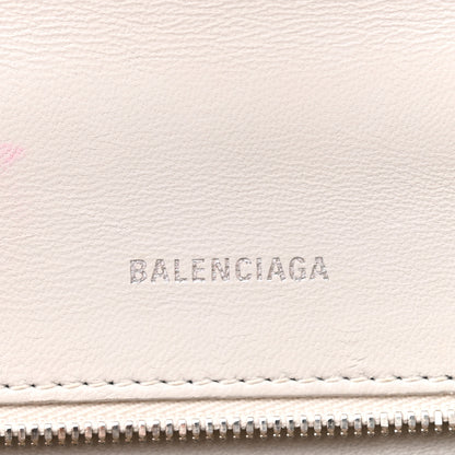 Balenciaga Calfskin Crocodile Embossed Small Hourglass Top Handle Bag White 6 of 11