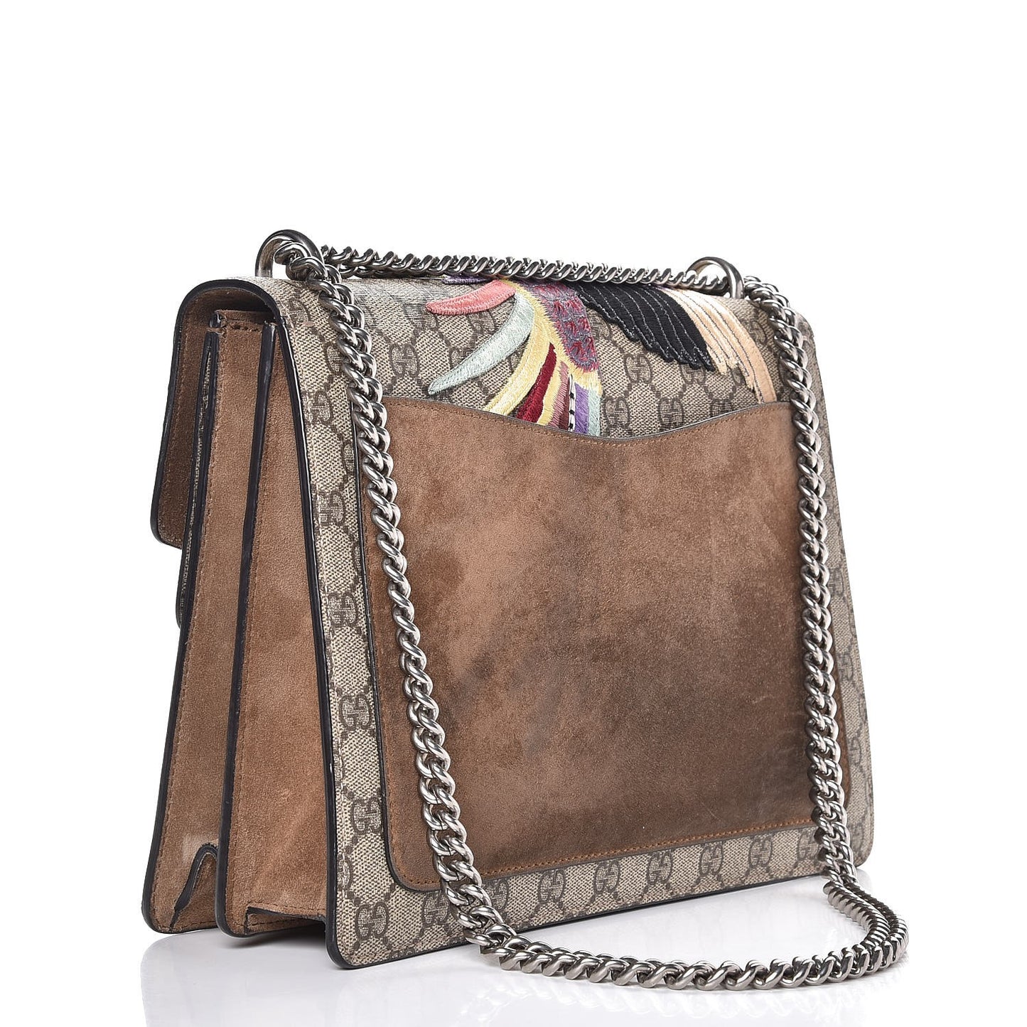 GG Supreme Monogram Embroidered Medium Dionysus Shoulder Bag Taupe