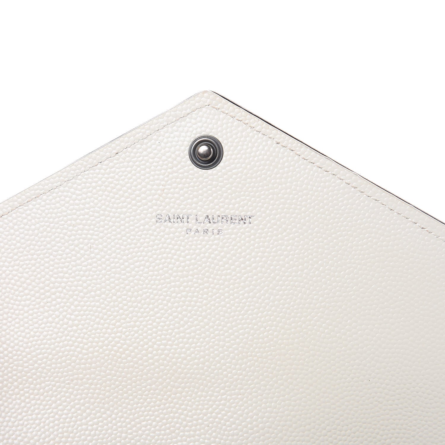 Saint Laurent Grain De Poudre Matelasse Chevron Monogram Flap Wallet Porcellana Black 6 of 9