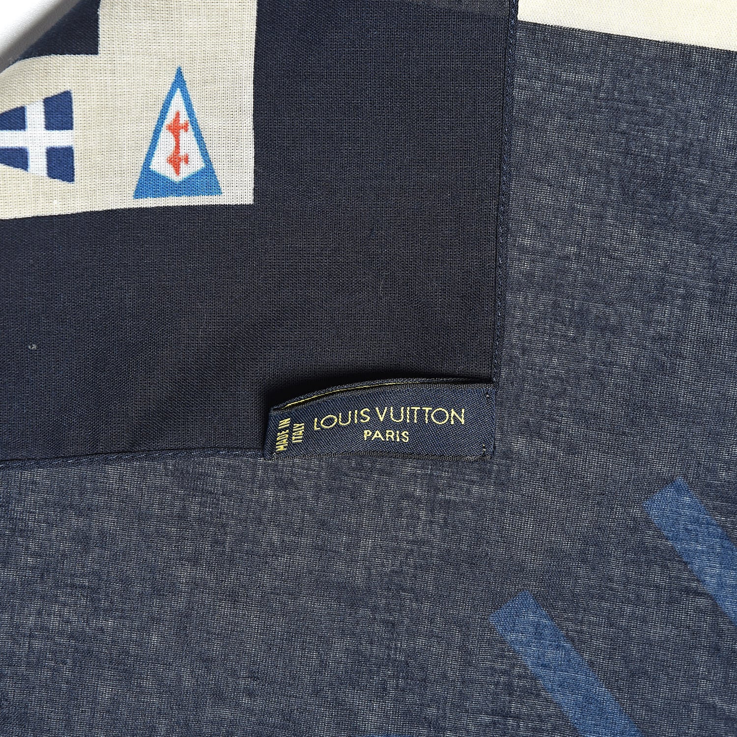 Louis Vuitton Cotton Cup Scarf Navy 3 of 3