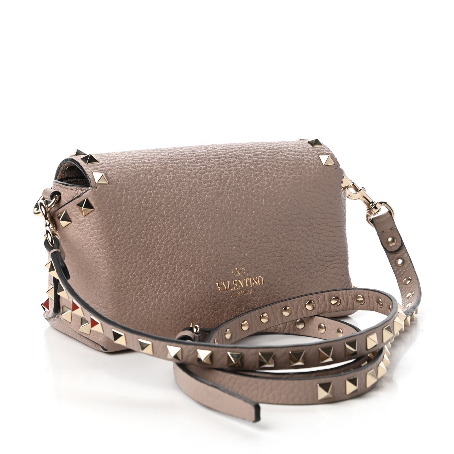 Valentino Garavani Pebbled Calfskin Mini Rockstud Crossbody Bag Poudre 3 of 10