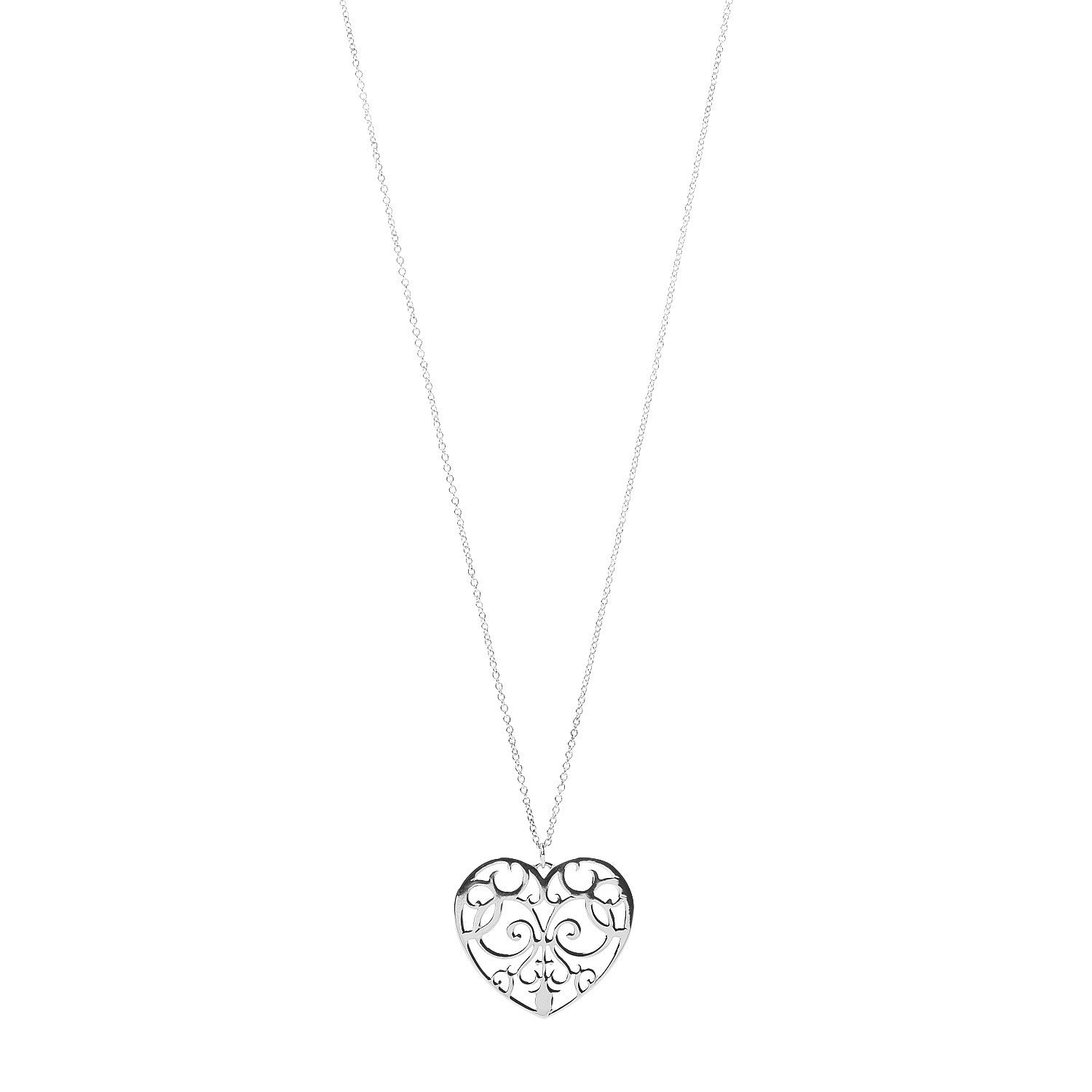 Tiffany Sterling Silver Enchant Heart Pendant Necklace 1 of 4