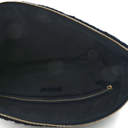 Chanel Wool Knit CC Cosmetic Pouch Navy Blue 5 of 7