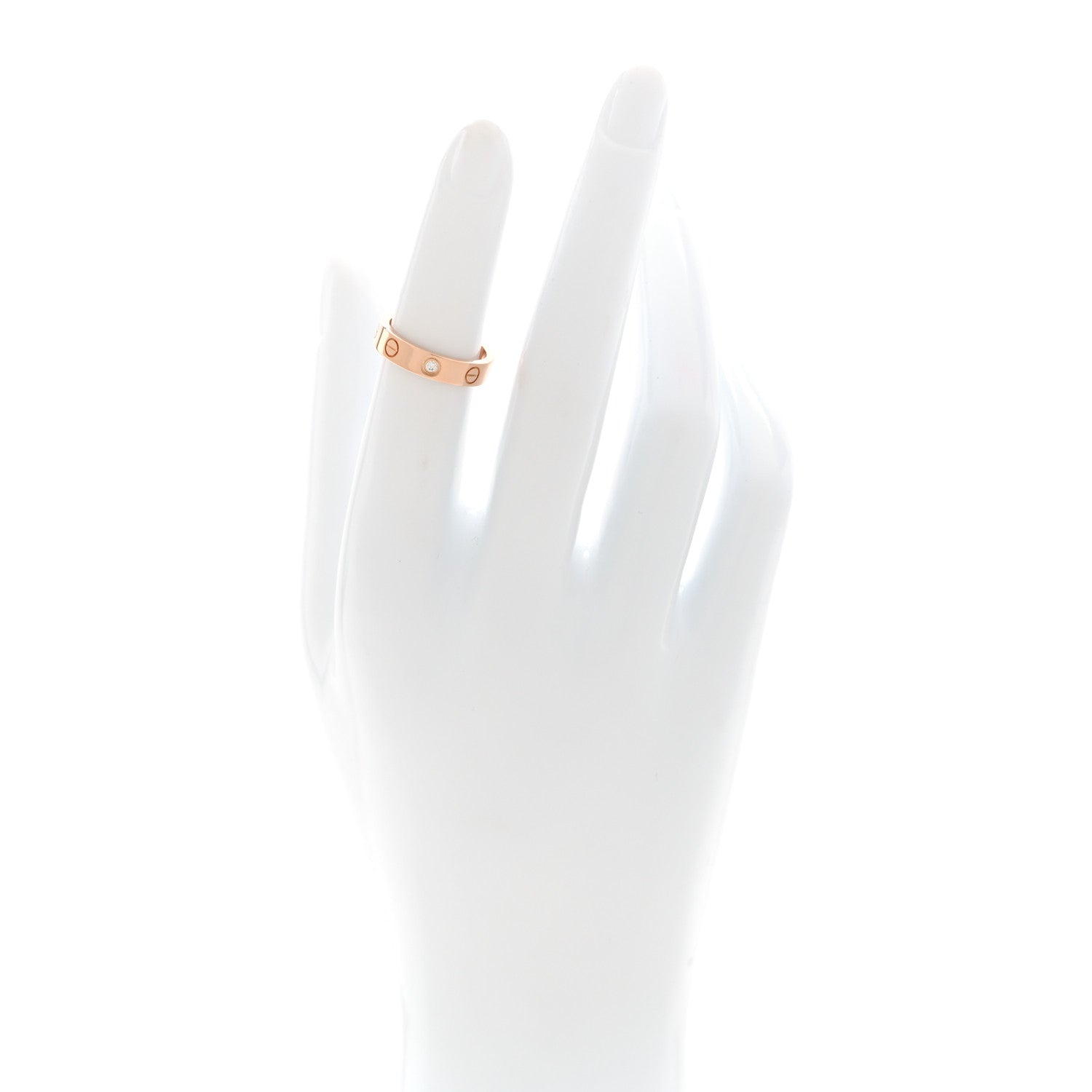 Cartier 18K Pink Gold Diamond 4mm LOVE Wedding Band Ring 48 4.5 2 of 4