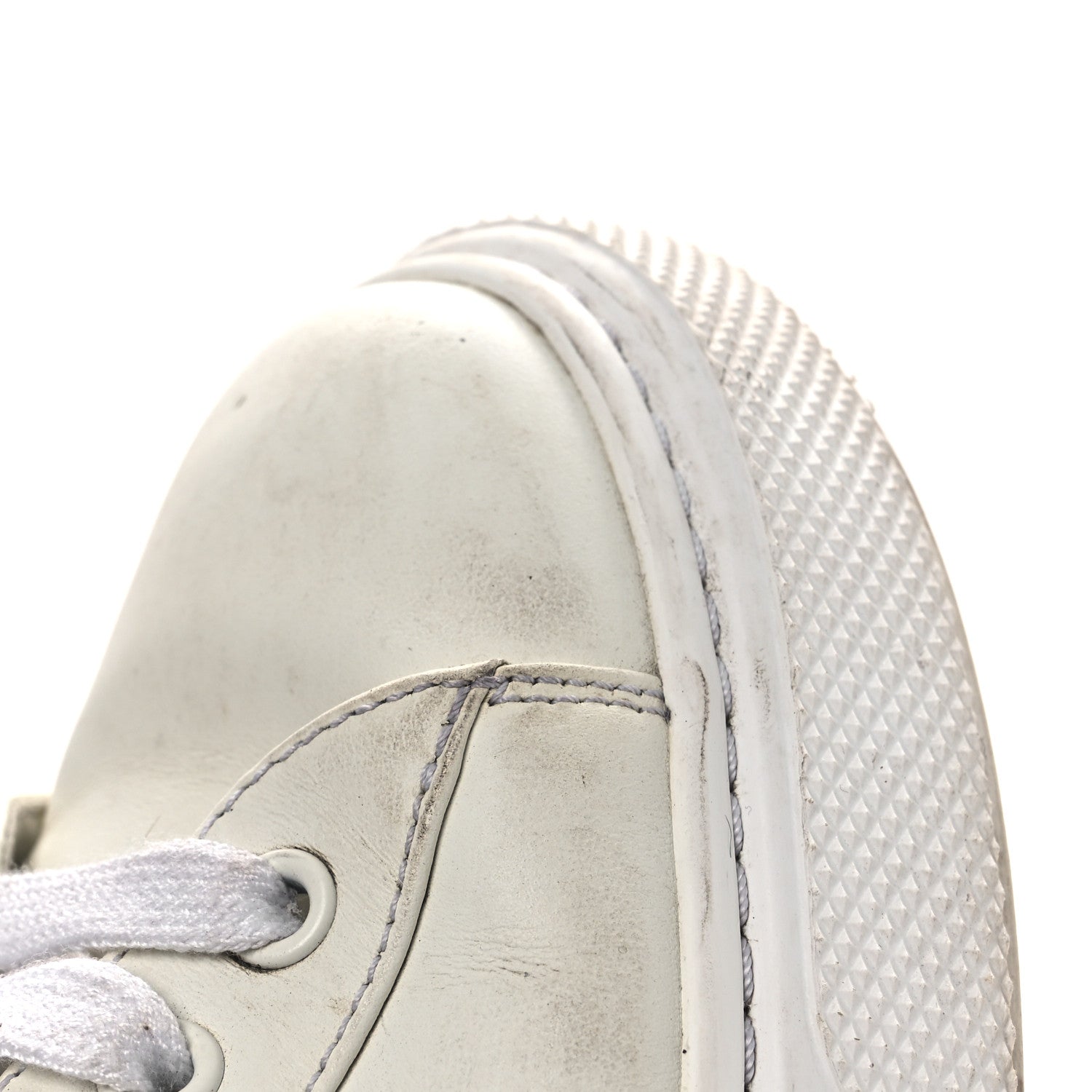 Prada Vitello Soft Logo 45mm Platform Sneakers 35.5 White Pink 14 of 15