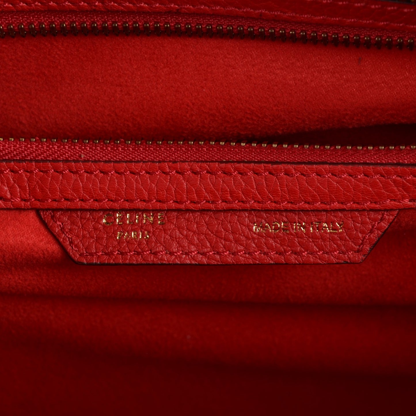 Drummed Calfskin Mini Luggage Coquelicot