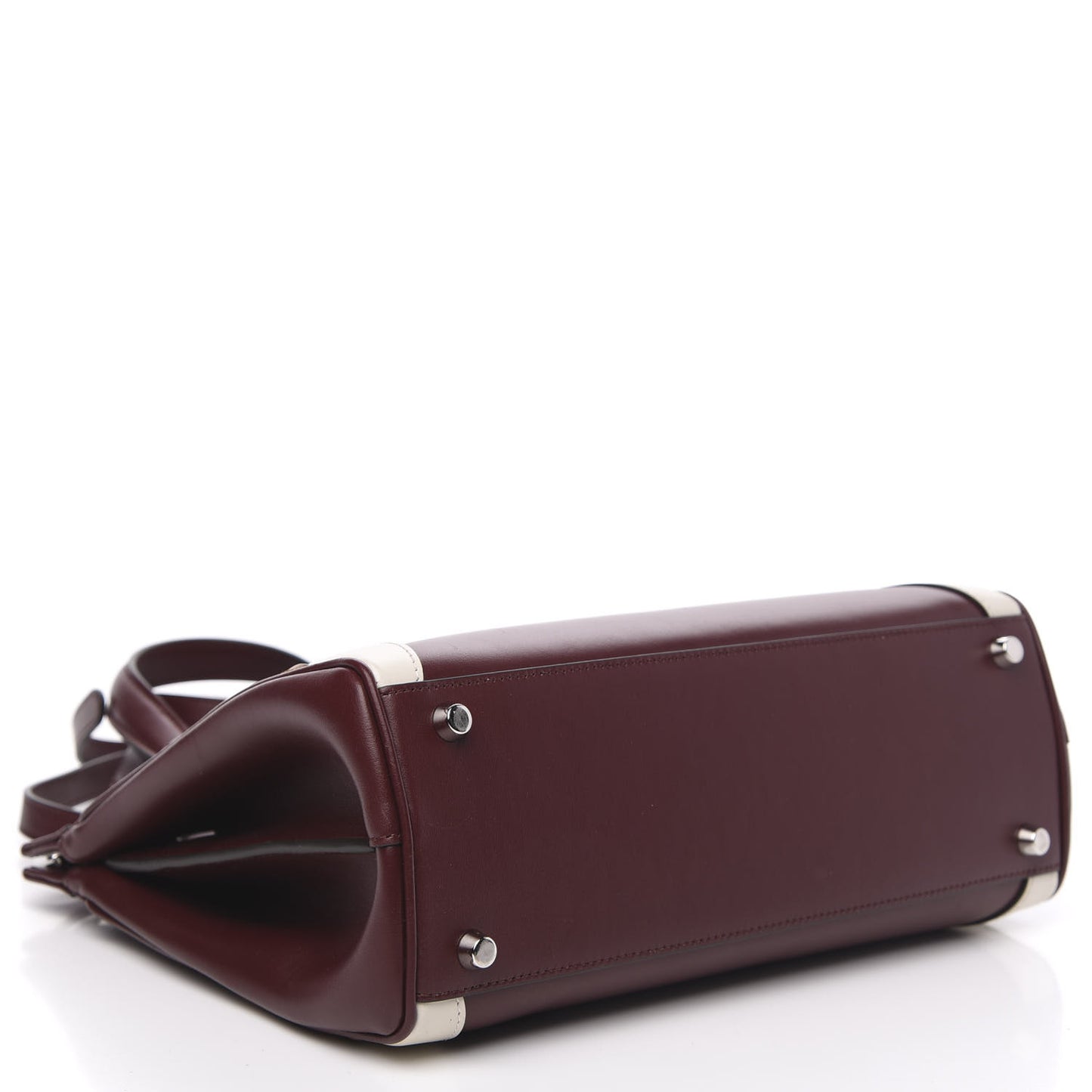Smooth Calfskin Small Zumi Top Handle Bag Vintage Bordeaux White Friky Taupe