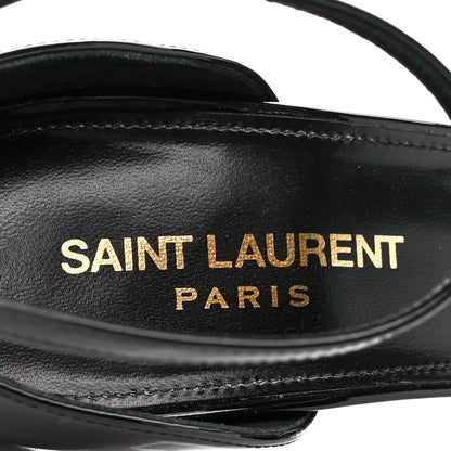 Saint Laurent Patent Calfskin Opyum 110 Sandals 38 Black 7 of 8