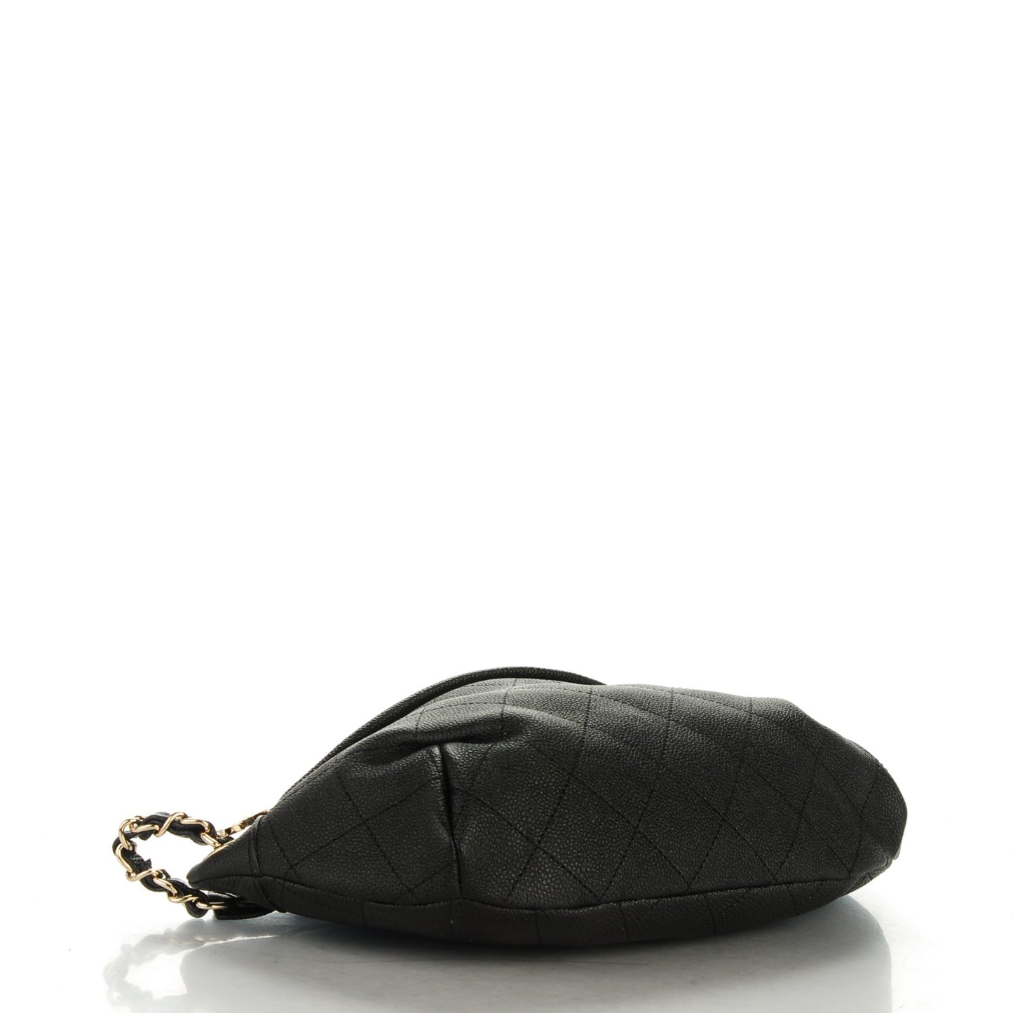 Caviar Quilted Zip and Carry Waist Bag Fanny Pack Black