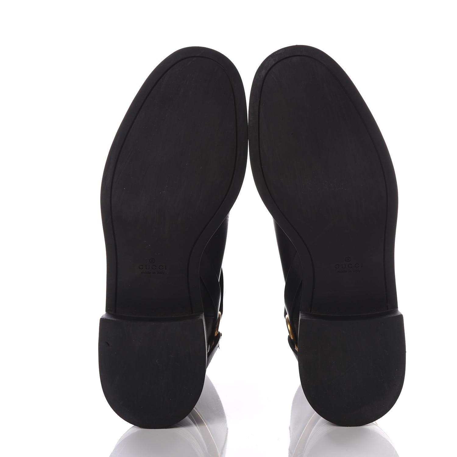 Gucci Calfskin Tess Horsebit Ankle Boots 37 Black 5 of 9