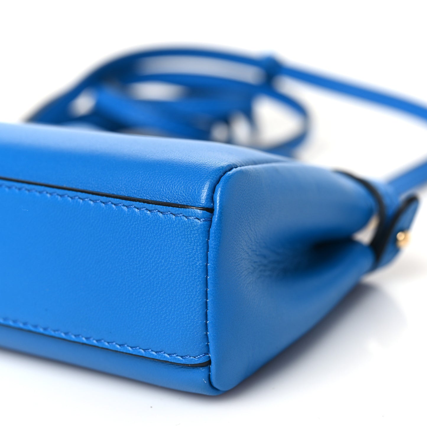 Shiny Nappa Micro Peekaboo Iconic Satchel Blue Royal