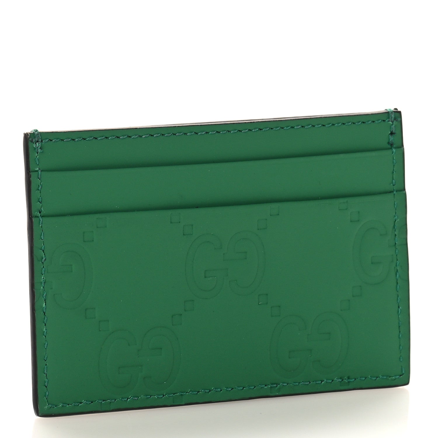 Gucci Rubber Effect GG Embossed Card Holder New Shamarock 3 of 8