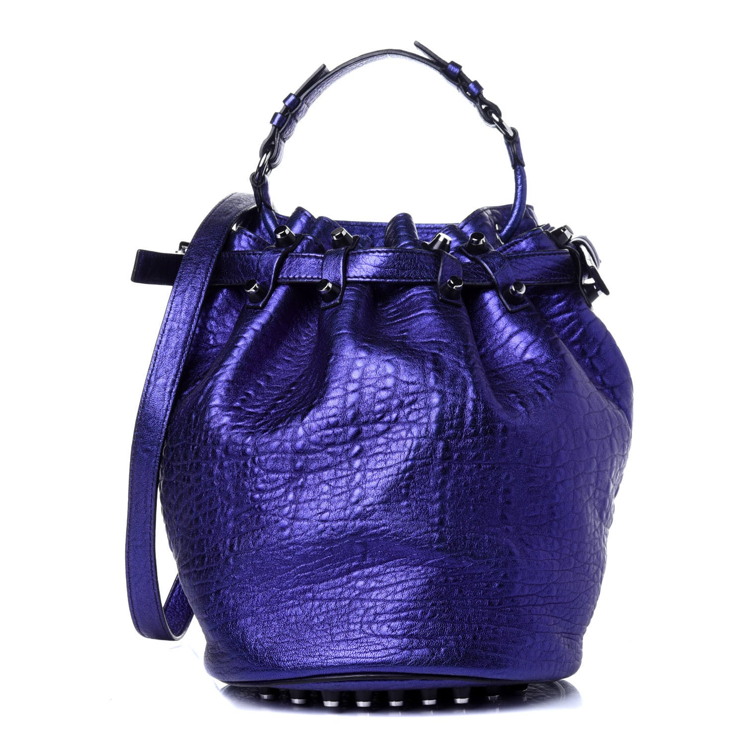 Alexander Wang Metallic Pebbled Lambskin Diego Bucket Purple Nickel Hardware 1 of 13