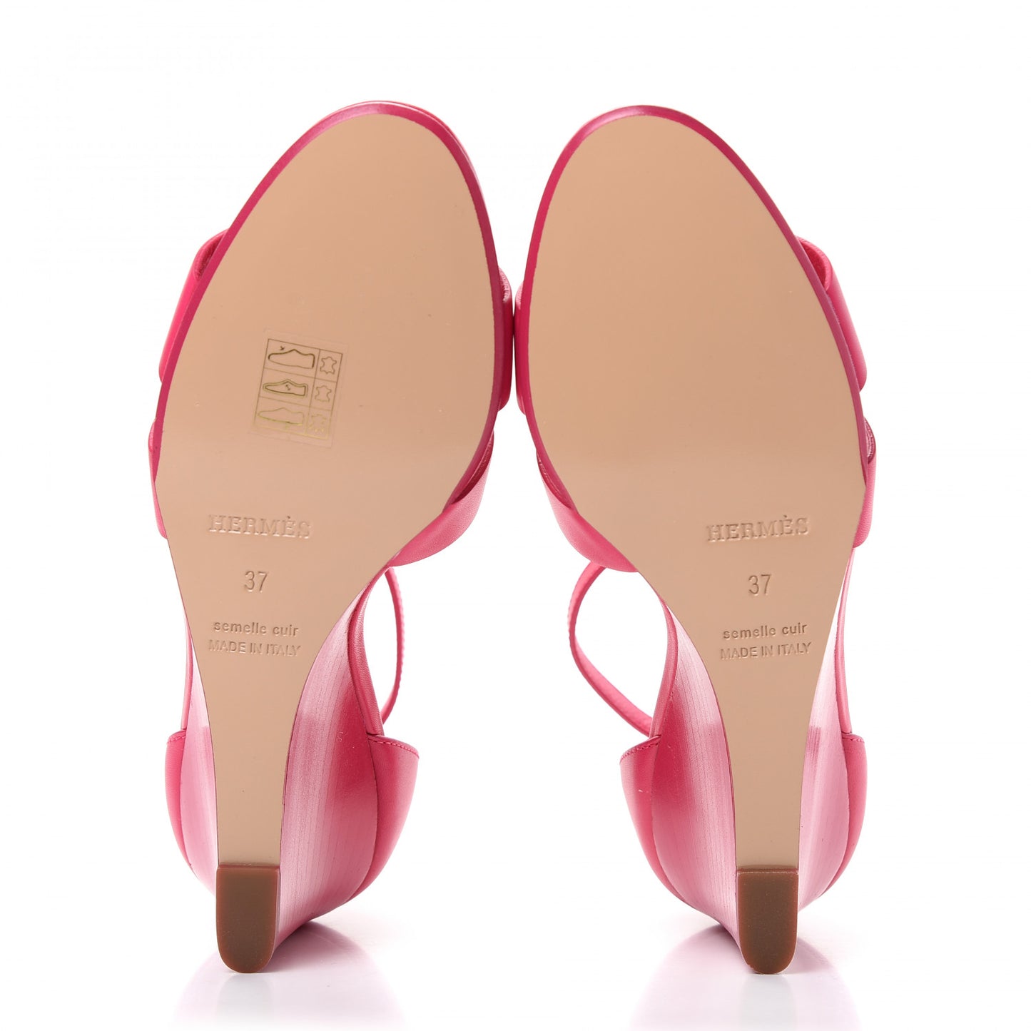 Calfskin Legend Wedge Sandals 37 Pink