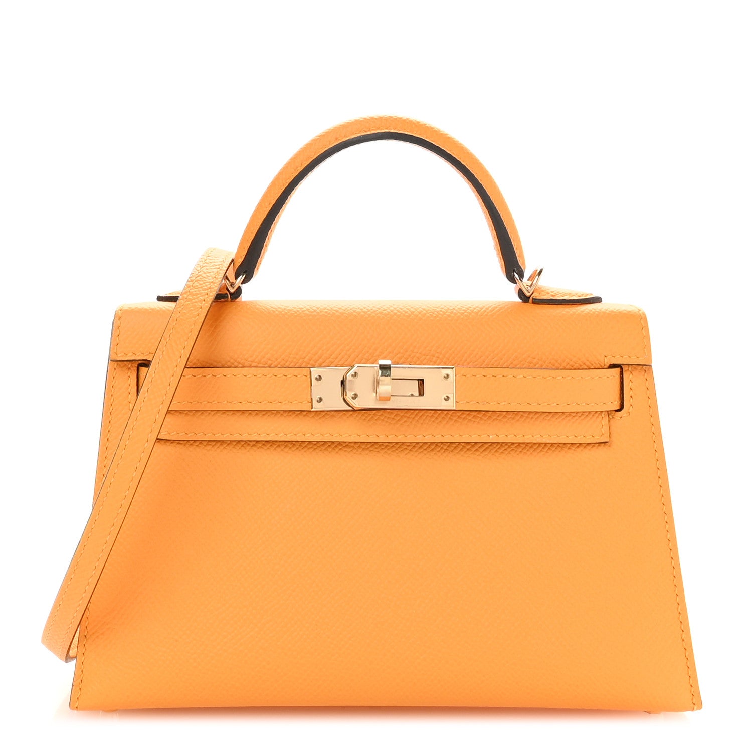 Hermes Epsom Horseshoe Mini Kelly Sellier 20 Jaune D'Or Bleu Glacier 1 of 11