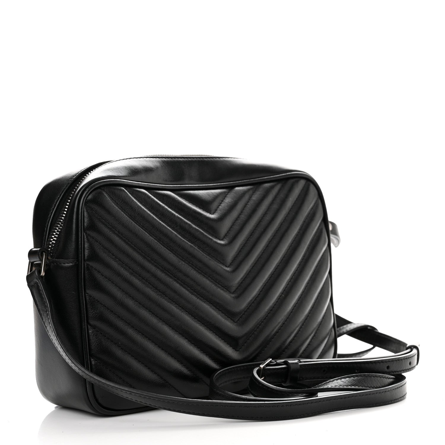 Saint Laurent Calfskin Matelasse Monogram Lou Camera Bag Black 3 of 11