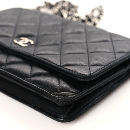Chanel Lambskin Quilted Wallet On Chain WOC Black 9 of 12