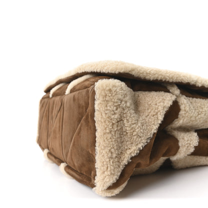 Saint Laurent Suede Shearling Patchwork Monogram Giant Jamie Brown Beige 10 of 10